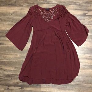 Peasant Maroon Dress